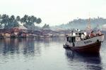grass thatched houses, buildings, Harbor, boat, Nias, Sod