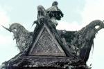 Temple, grass thatched roof house, building, Unicorn Horses, Batak, CADV02P01_14