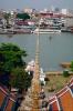 Temple Spire, Boats, Riverside, Docks, Chao Phraya River, Bangkok, CAHV01P04_01.0626