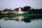 Small Temple, shrine, buildings, river, Ahmedabad, Gujarat, CAIV02P02_07.0627