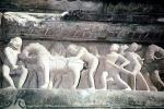 Erotic Carvings, Khajuraho, Madhya Pradesh, Lakshman temple, India, CAIV02P04_06
