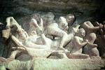 Erotic Carvings, Khajuraho, Madhya Pradesh, Lakshman temple, India, CAIV02P04_07