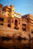Palace Buildings, steps, Varanasi, Ganges River, Banaras