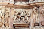 Erotic Carvings, Khajuraho, Madhya Pradesh, Temple, India, CAIV03P06_08