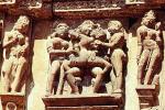 Erotic Carvings, Khajuraho, Madhya Pradesh, Temple, India, CAIV03P07_08B