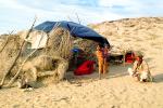 grass hut, Man, girl, baby, arid, Thar Desert, Rajasthan, Dirt, soil, CAIV03P14_18