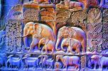 Elephant bar-relief, oxen, stone, Chennai, (Madras)