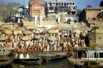 People, Ganges River, Buildings, Temples, Varanasi, Benares, CAIV04P08_12
