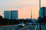 Tokyo Tower, highrise buildings, cityscape, skyline, Tokyo, Cars, automobile, vehicles