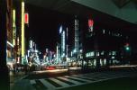 Highrise Buildings, shops, night, nighttime, Ginza District, Tokyo, CAJV01P08_18
