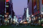 Highrise Buildings, shops, night, nighttime, Ginza District, Tokyo, dusk, dawn, twilight, glitz, CAJV01P15_13