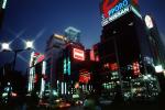 Highrise Buildings, shops, night, nighttime, neon, Ginza District, Tokyo