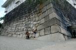 Wall Corner, kids climbing the wall, Brick, Stonework, Stone, Osaka Castle