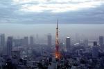 Tokyo Tower, Tokyo Skyline, buildings, hazy, CAJV05P13_14