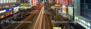 Cars, Neon Lights, Street Scene, Tokyo Panorama