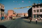 Street, Truck, Flags, Buildings, Pokhara, flags