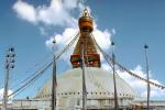 Stupa Boudhanath, Dome, Flags, Kathmandu, Sacred Place, Buddhist Shrine, temple, building, CANV01P03_03B