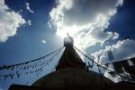 Stupa Boudhanath, Dome, Flags, Kathmandu, Sacred Place, Buddhist Shrine, temple, building, CANV01P03_15