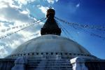 Stupa Boudhanath, Dome, Flags, Kathmandu, Sacred Place, Buddhist Shrine, temple, building, CANV01P03_17