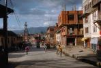 Street, road, triwheeler, buildings, shops, sidewalk, Kathmandu, CANV01P04_12.0630