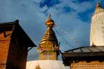 gold gilded, Buddha's Eyes, Kathmandu, Swayambhunath Stupa, Gilded, Sacred Place, Buddhist Shrine, temple, building, CANV01P05_18B