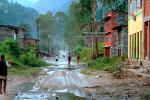 Muddy Street, Rainy, Buildings, Village, Araniko Highway, CANV01P08_10.3339