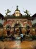 Entrance arch, lion statues, steps, Building, Kathmandu, CANV01P12_18