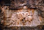 bar-Relief, people, figurines, Horses, near Persepolis, 1950s, CARV01P01_18.0631