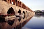 Flowers, Water, Reflection, Esfaha, Bridge-of-33-arches, Zayandeh River, Isfahan, CARV02P02_07