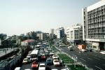 Crowded Boulevard, Cars, automobiles, vehicles, buildings, cityscape, buses