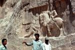 The triumph of Shapur I over the Roman Emperor Valerian, and Philip the Arab, bar-Relief sculpture, Naqsh-e Rustam, Necropolis, Marvdasht cultural complex, Landmark, Fars province, Iran, CARV02P15_17