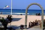 arch, flag, path, beach, resort, Kish Island, Hormozgan Province, Persian Gulf, CARV03P06_17