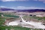 The Oval Forum, Cardo Maximus, Columns, ruins, Jerash, Gerasa of Antiquity, Greco-Roman city of Gerasa, Jordan, CASV01P01_07