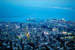 Port, Harbor, city, buildings, breakwater, Mediterranean Sea, Haifa, Dusk, Dawn, Twilight, CAZV01P06_17.3340