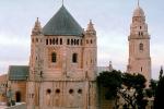 Church of the Dormition of the Virgin Mary, Bell Tower, The bell tower of Dormition Abbey on Mount Zion, Jerusalem, Landmark