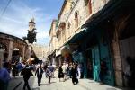 crowds, shops, buildings, Old City Jerusalem, CAZV02P13_03