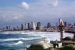 Mediterranean Sea, skyline, waves, Tel Aviv from Jaffa, CAZV03P08_19