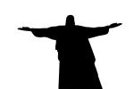 Christ the Redeemer silhouette, statue, landmark, Jesus Christ, Rio de Janeiro, shape, logo, CBBV01P04_08.3342M
