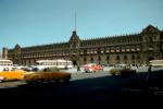 National Palace, Taxis, PCC Trolley, cars, automobiles, vehicles, Zocolo, 1953, 1950s