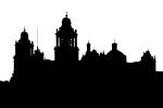 Metropolitan Cathedral silhouette, Zocalo, Church, Basilica, Building, landmark, shape, logo, CBLV01P03_16M
