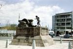 Cannon, Landmark, Monument, Bronze Statue, Pedestal, Artillery, gun, March 1967, 1960s, CBLV01P13_17