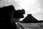 El Castillo, Pyramid, Chichen Itza, CBMV01P13_16BW