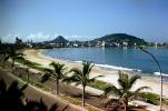 Beach, Palm Trees, water, sand, hills, bay, street, Acapulco