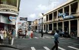 Feoli, downtown, crosswalk, buildings, Buenaventura, city, shops, stores, balcony, 1950s