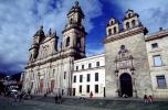 Archbishopric Cathedral of Bogota next to Sacred Chapel and Archiepiscopal Palace, Bells, Building, entrance, Bogota, city
