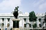 Equestrian Statue, buildings, Simon Bolivar, Parliament of central part of Congreso in Lima, Peru, Legislative Palace, CBPV01P11_02