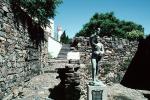 Statue, Monument, Rock Wall, Walkway, landmark, Colonia, CBUV01P02_05
