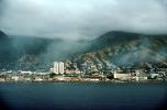 Docks, harbor, hillside, homes, waterfront, buildings, hills, mountains, city, La Guaira, Maiquetia, Venezuela, CBVV01P03_19