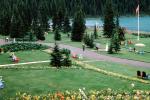 Lake Louise, Mountains, Forest, Lawn, Path, Flowers, Banff, CCAV01P06_14