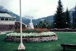 Banff, garden, building, mound of blooming flowers, CCAV01P07_14